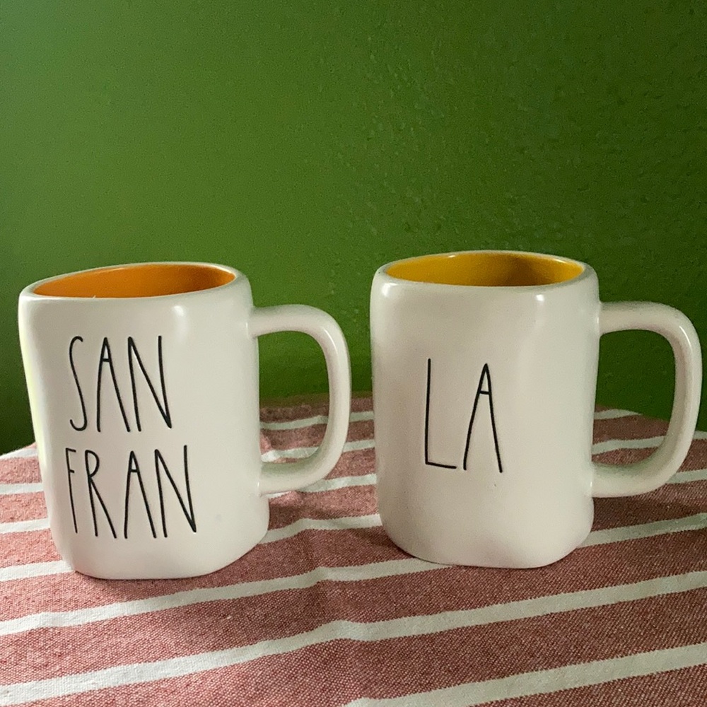 Rae Dunn San Fran and LA mugs